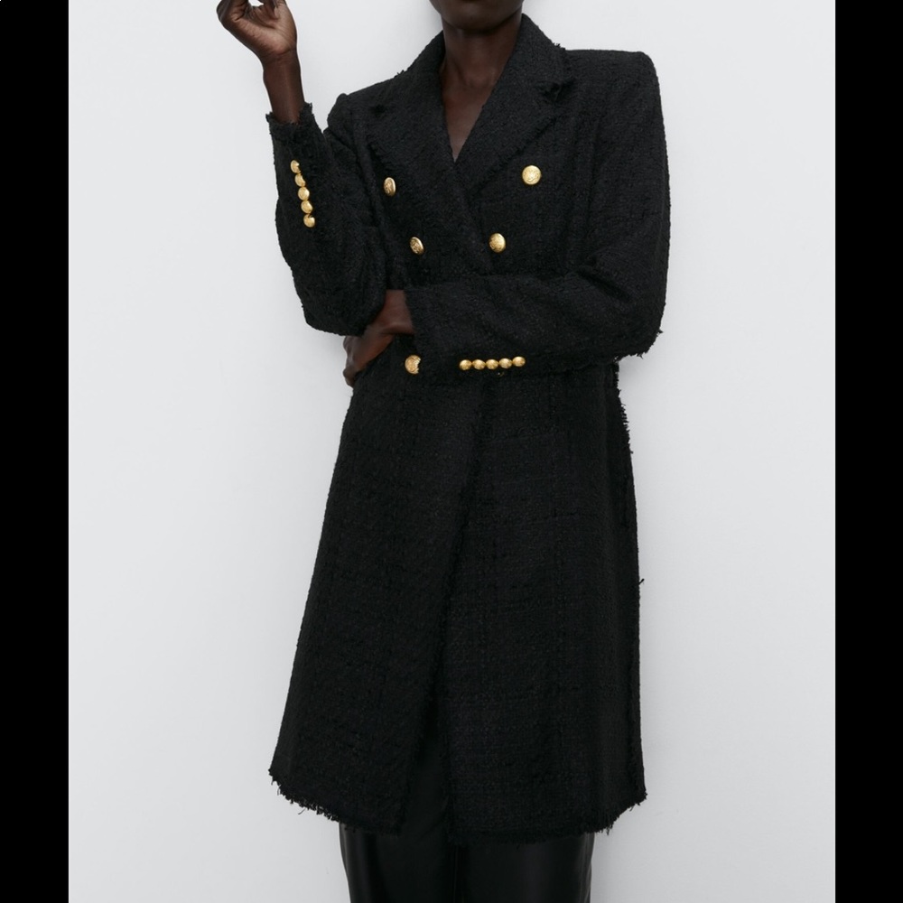 Zara tweed black Coat / Jacket